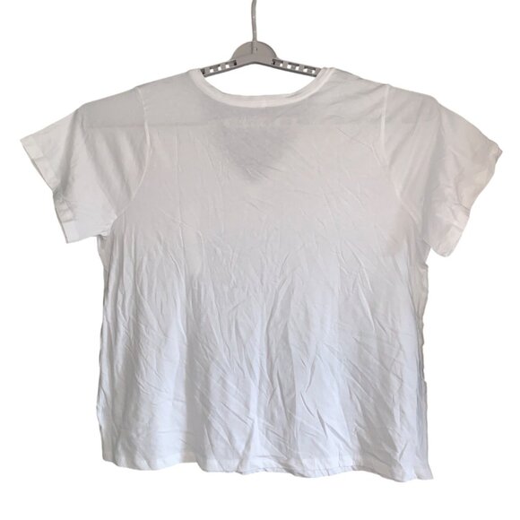 Ava & Viv Womens Plus Size White V-Neck Basic Tee Soft Cotton Casual Top - Picture 5 of 12